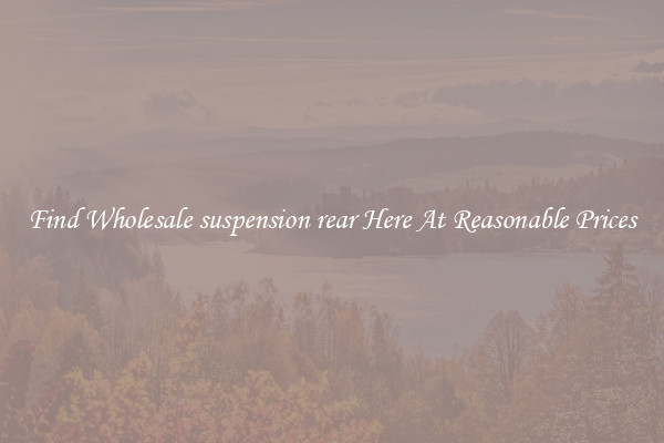 Find Wholesale suspension rear Here At Reasonable Prices