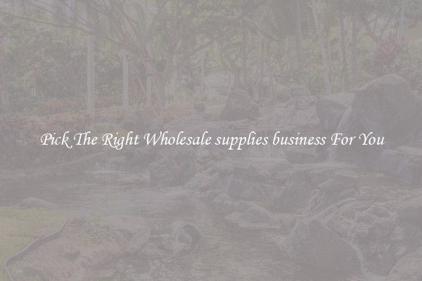 Pick The Right Wholesale supplies business For You