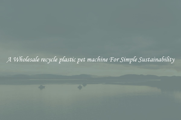  A Wholesale recycle plastic pet machine For Simple Sustainability 