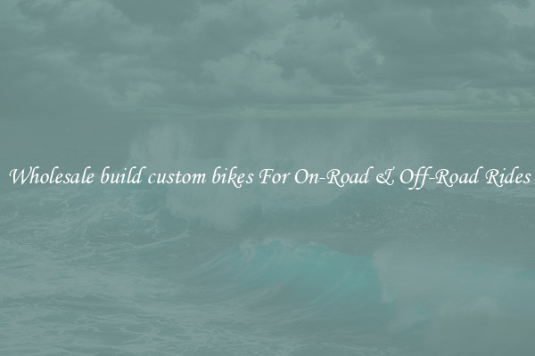 Wholesale build custom bikes For On-Road & Off-Road Rides