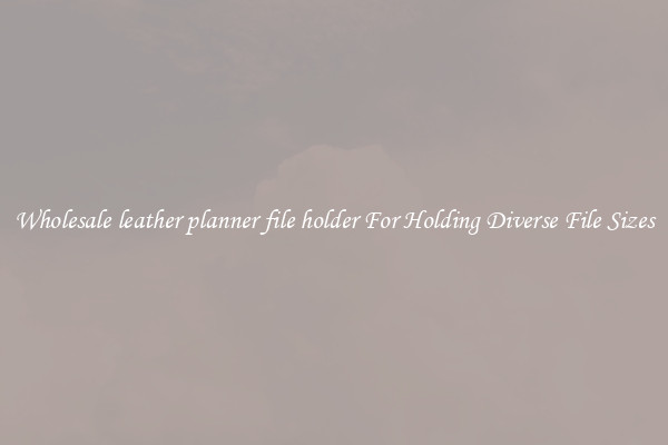 Wholesale leather planner file holder For Holding Diverse File Sizes