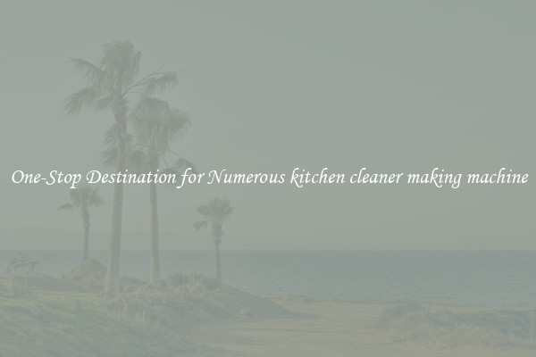 One-Stop Destination for Numerous kitchen cleaner making machine