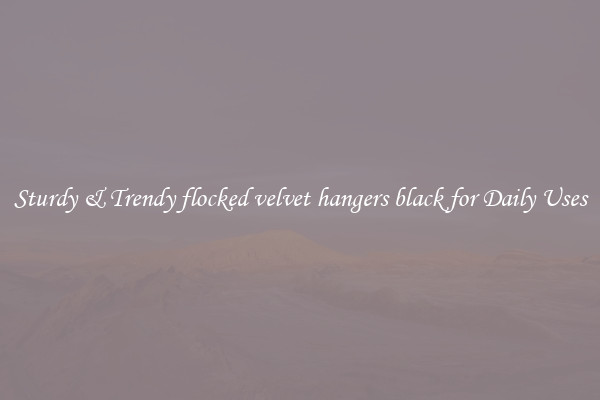 Sturdy & Trendy flocked velvet hangers black for Daily Uses